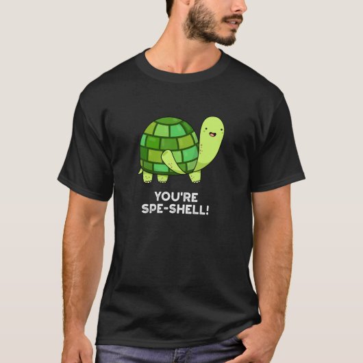 T-shirt Vous êtes Spe-shell Funny Tortoise Pun Dark BG (Devant)