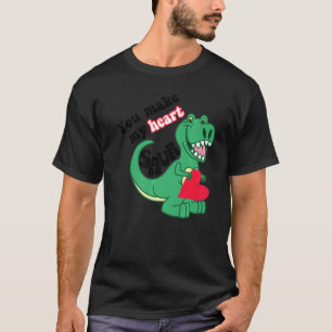 T-shirt Vous faites de mon coeur la Saint Valentin Dinosau