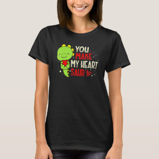 T-shirt Vous faites mon cœur Saur Amoureux de dinosaures S