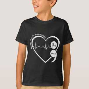 T-shirt Vous Green Heart Point-virgule Sensibilisation à l