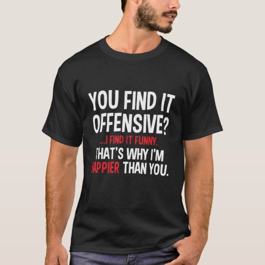 T-shirt Vous La Trouvez Plaisanterie Offensive (Devant)