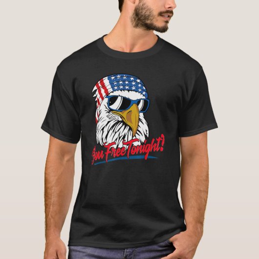 T-shirt Vous Libérez Ce Soir Bald Eagle Drapeau Américain  (Devant)
