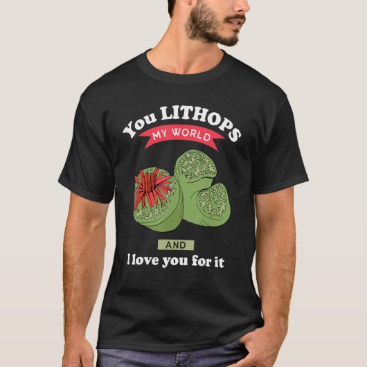 T-shirt Vous Lithops Mon Monde Plante Succulente Lithops (Devant)