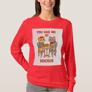 T-shirt Vous m'avez eu à bonjour – Joli Café de chats pari