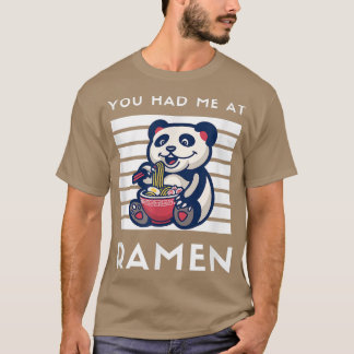 T-shirt Vous M'Avez Eu À Ramen Panda Japonais Food Noodle 