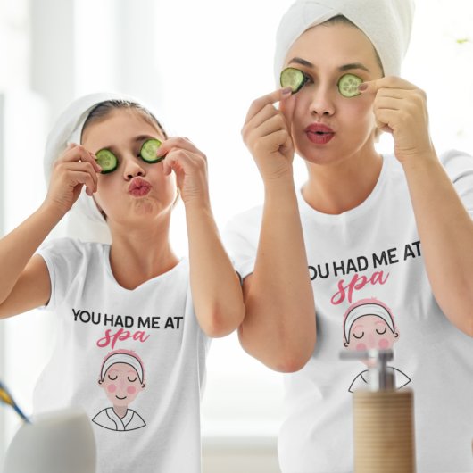 T-Shirt Vous M'Avez Eu Au Spa Black Pink Text Girl Face