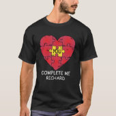 T-shirt Vous Me Complétez Puzzle Pièces Coeur Saint Valent (Devant)