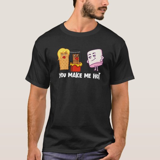 T-shirt Vous Me Faites Chaud S'Mores Marshmallow Camping S (Devant)