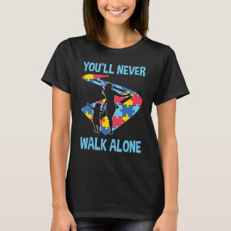 T-shirt Vous Ne Marcherez Jamais L'Autisme Seul Mignonne P