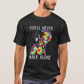 T-shirt Vous Ne Marcherez Jamais Seul Autisme Soutien M (Devant)