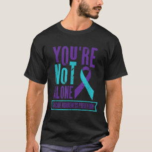 T-shirt Vous n'êtes pas seul _ Ruban sarcelle et violet _