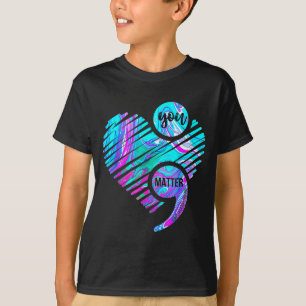 T-shirt Vous point-virgule cœur portez sarcelle & Viol