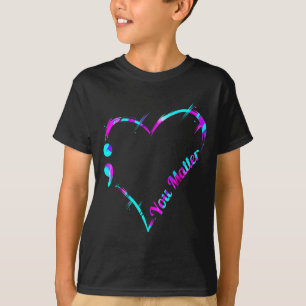 T-shirt Vous point-virgule cœur - Sensibilisation au suici