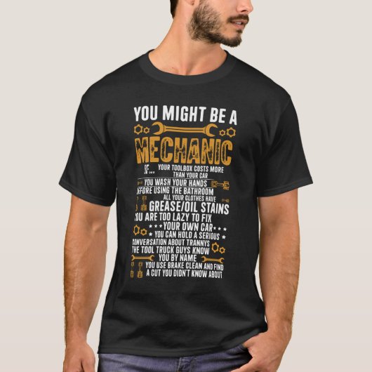 T-shirt Vous Pourriez Être Un Mécanicien Si Le Mécanique D (Devant)
