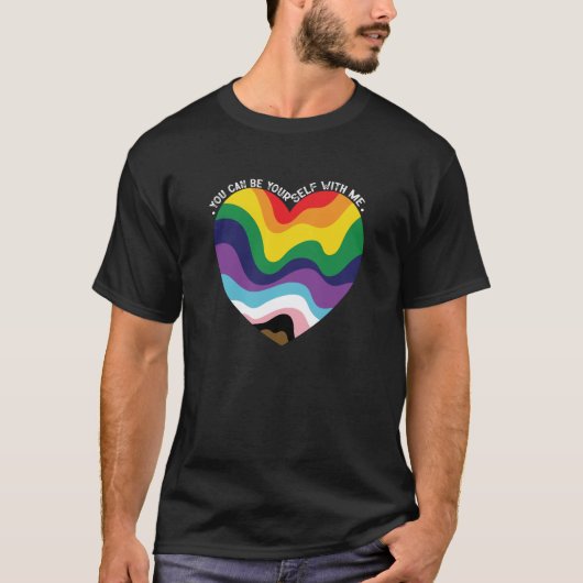 T-shirt Vous Pouvez Être Vous-Même Avec Moi, LGBT Transgen (Devant)