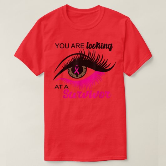 T-shirt Vous Regardez Un Survivant Oeil Rose Breast Canc (Design devant)