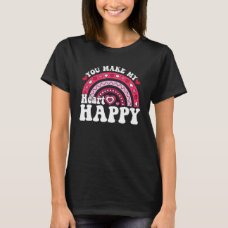 T-shirt Vous Rendez Mon Cœur Heureux Cœur Arc-en-ciel Sain