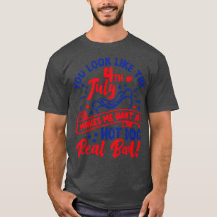 T-shirt Vous Ressemblez À 4 juillet Drôle Patriot Hotdog