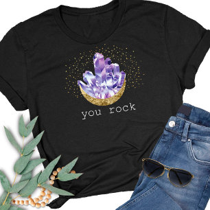 T-shirt Vous Rock Amethyst Crystals Mystical Watercolor