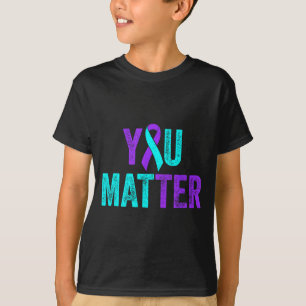 T-shirt Vous Ruban de sensibilisation au violet sarcelle d