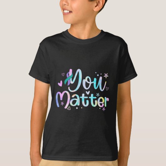T-shirt Vous Ruban Violet Sarcelle de Sensibilisation à la (Devant)