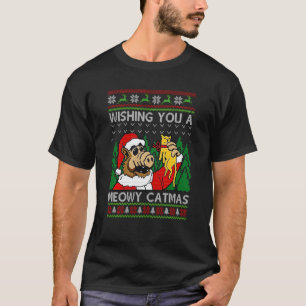 T-shirt Vous souhaitant un Meowy Catmas Noël Ugly Christma