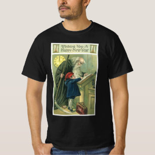 T-shirt Vous souhaitant une Bonne Année, Père Temps Vintag