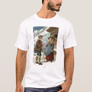 T-shirt Vous souhaitant une nouvelle scène heureuse de