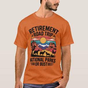 T-shirt Voyage à la retraite, aventure dans les parcs nati