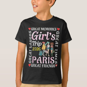 T-shirt Voyage à Paris 2026 entre filles Grandes vacances