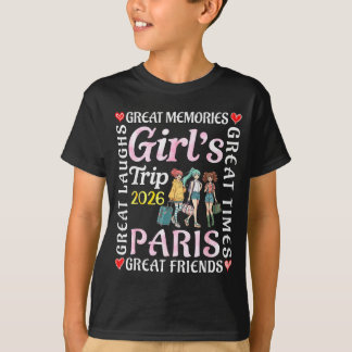T-shirt Voyage à Paris 2026 entre filles Grandes vacances