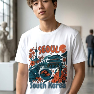 T-shirt Voyage à Séoul Corée du Sud Rétro 
