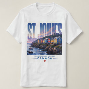 T-shirt Voyage à St Johns Terre-Neuve, ville côtière color