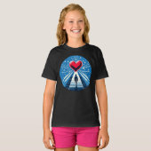 T-shirt Voyage au coeur - Design d'art pixel émotionnel (Devant entier)