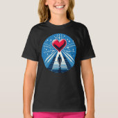 T-shirt Voyage au coeur - Design d'art pixel émotionnel (Devant)