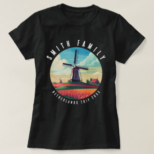 T-shirt Voyage aux Pays-Bas en famille Moulin à vent Tulip