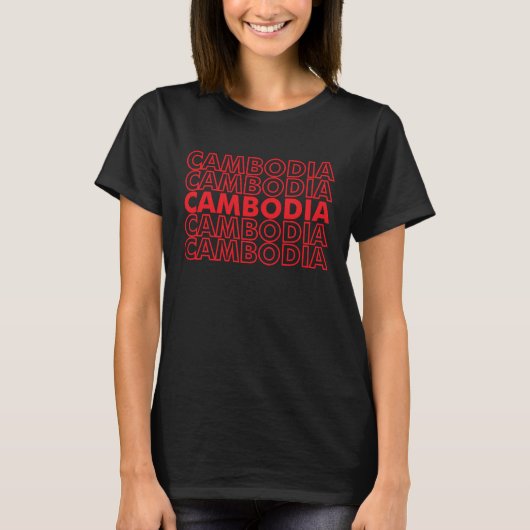 T-shirt Voyage Cambodge en Asie Rétro (Devant)