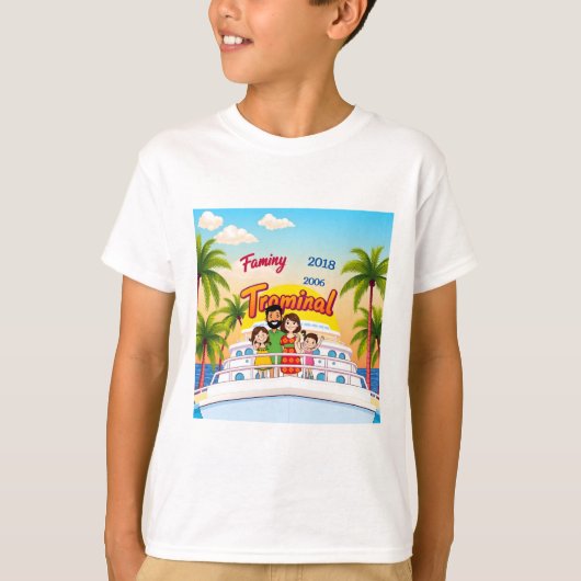 T-shirt Voyage croisière en famille (Devant)