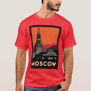 T-shirt voyage d'art déco de Moscou Russie le Kremlin