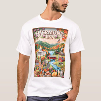 T-shirt Voyage d'automne dans le Vermont, monuments nature