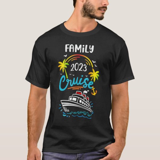 T-shirt Voyage de croisière en famille 2023 Correspondant (Devant)