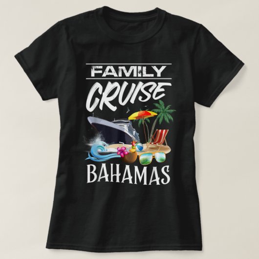 T-shirt Voyage de croisière famille Bahamas (Design devant)