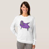 T-shirt Voyage de dames d'une longue douille rêveuse (Devant entier)