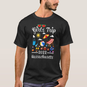 T-shirt Voyage de filles 2022 Massachusetts de vacances ét