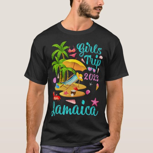 T-shirt Voyage de filles 2023 Beach Vacation Texas Jamaica (Devant)