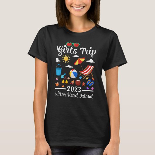 T-shirt Voyage de filles 2023 Caroline du Sud Hilton Head  (Devant)