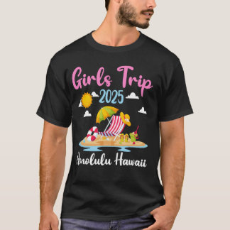 T-shirt Voyage de filles à la plage d'Honolulu Hawaï 2025 