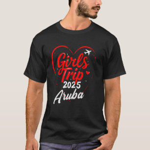 T-shirt Voyage de filles Aruba 2025 Chemises vacances week