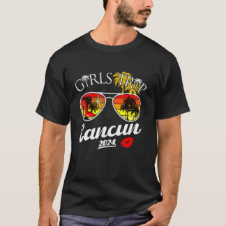 T-shirt Voyage de filles Cancun 2024 Plage Femme Weekend B