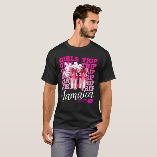 T-shirt Voyage De Filles Jamaïque 2023 Pour Le Week-End Fe (Devant entier)